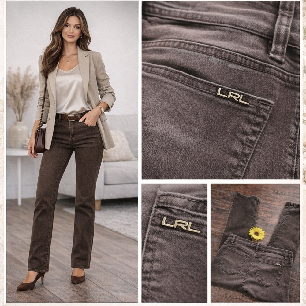 LRL BROWN STRAIGHT LEG JEANS